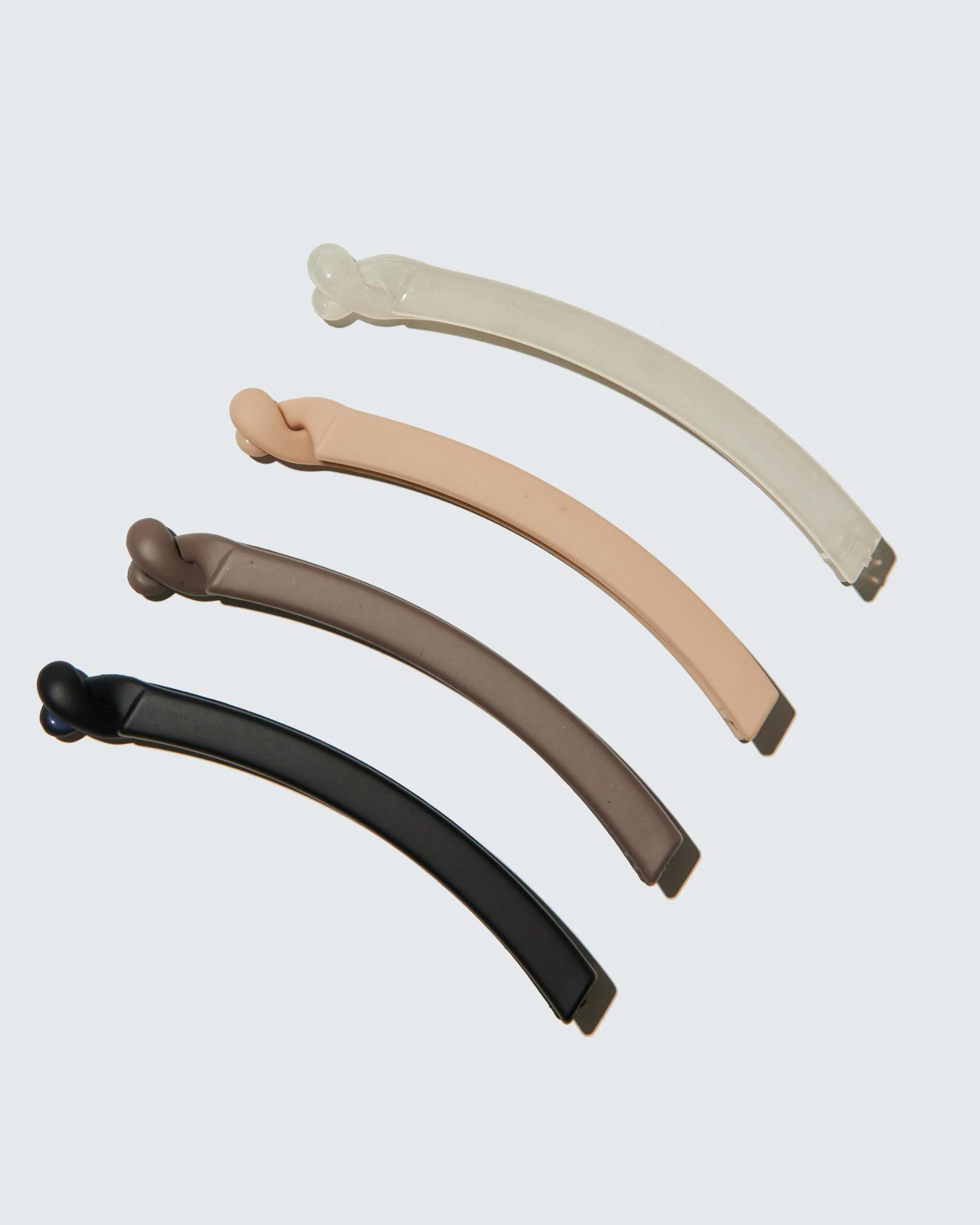 Banana Hair Clips Extra Slim, 4-Pack, Coffee - Image 3