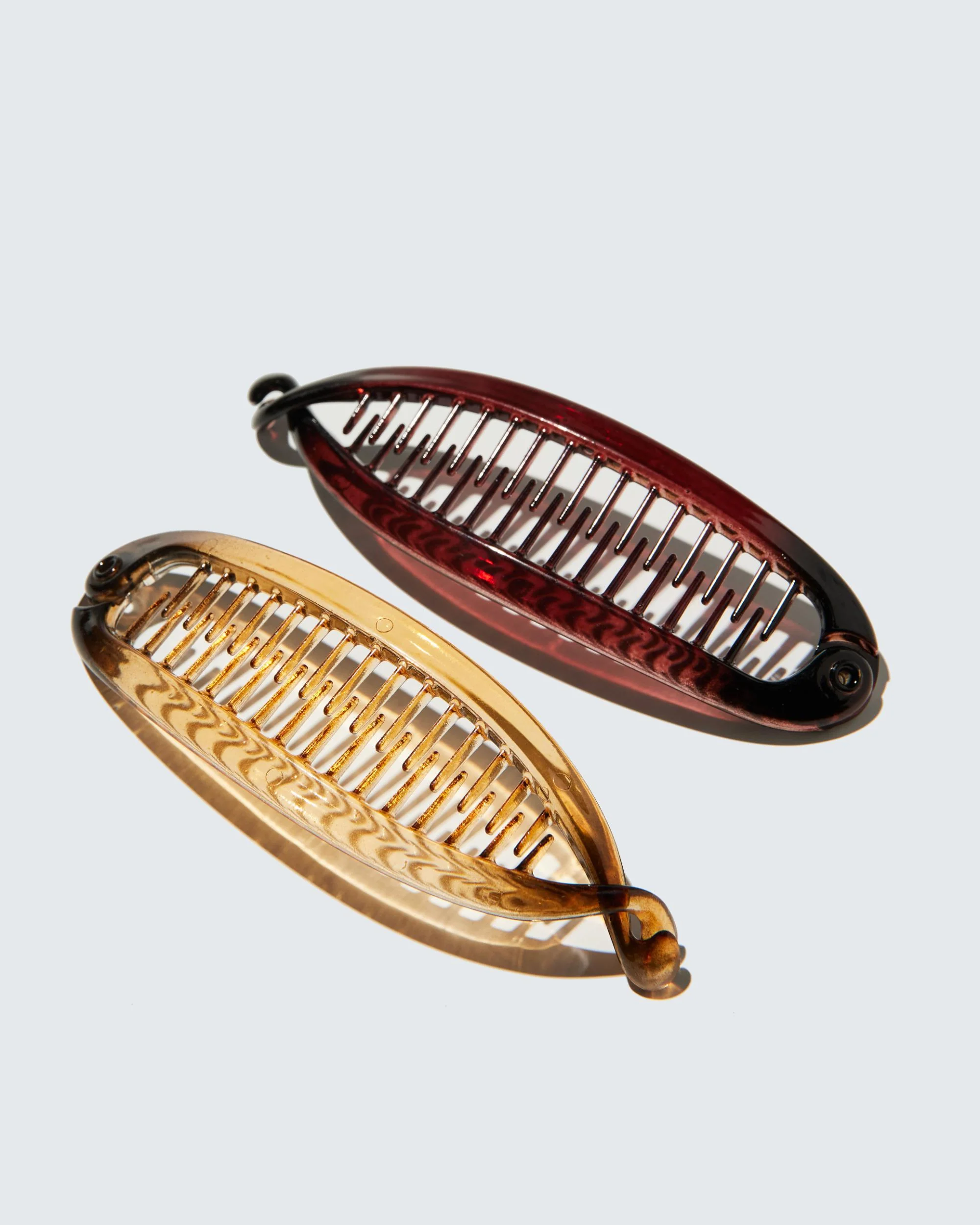 Banana Hair Clips Regular, 2-Pack, Clear Brown/Amber - Image 4