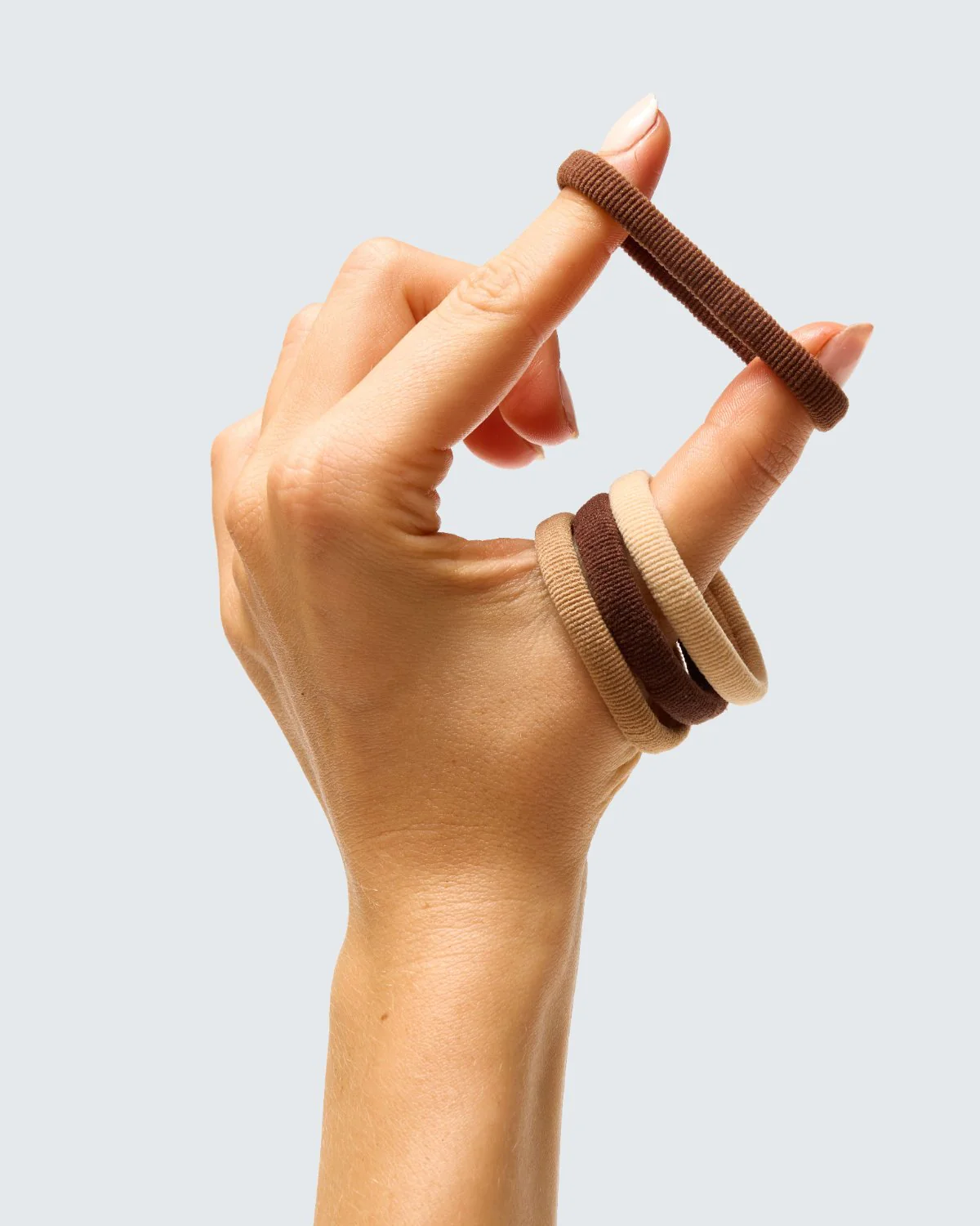 Elastic Hair Ties, 20-Pack, Coffee - Image 6
