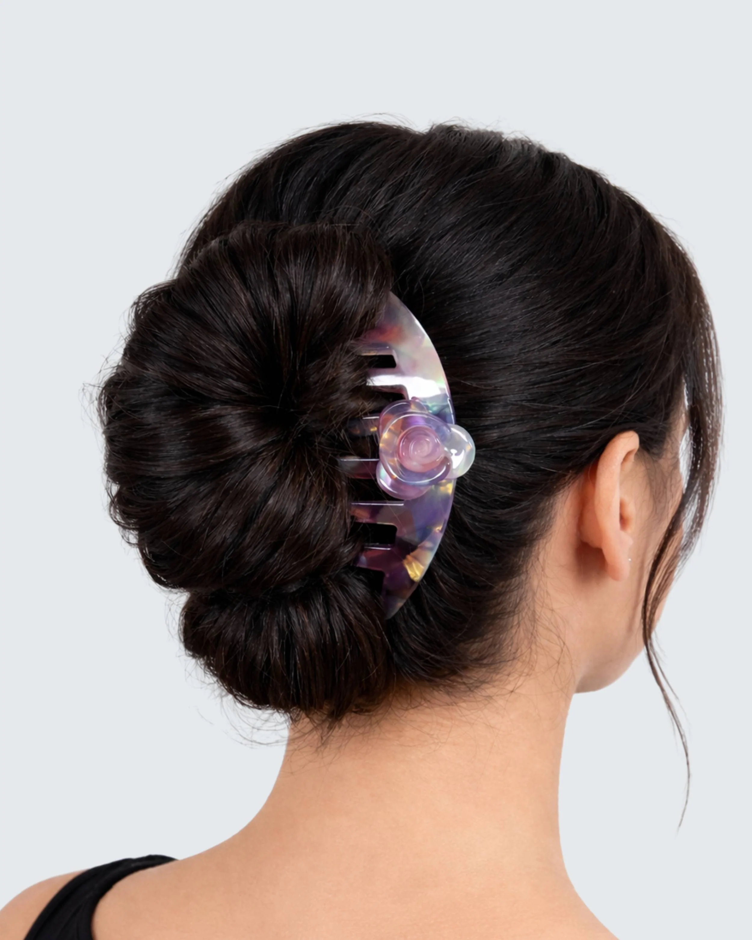 French Twist Hair Comb Clip, Purple Shell - Image 3