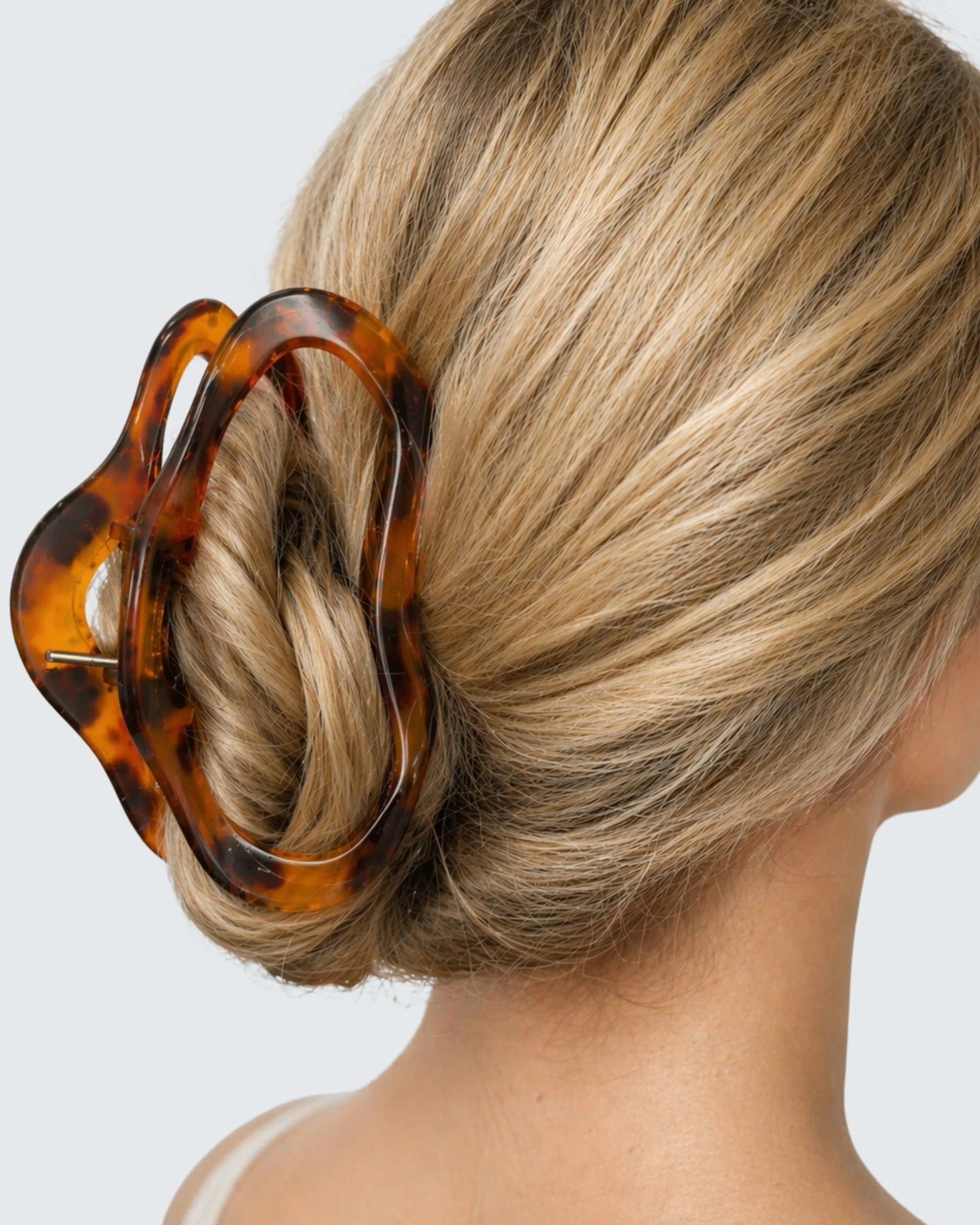 Large Claw Hair Clips, Cloud, 2-Pack, Clear/Amber - Image 2