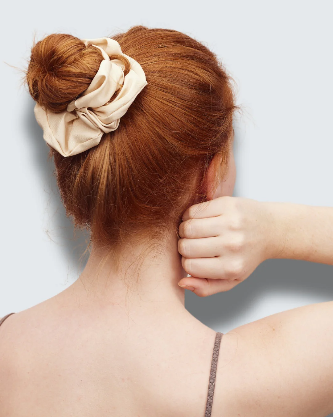 Satin Silk Scrunchies, XXL, 3-Pack, Coffee - Image 3
